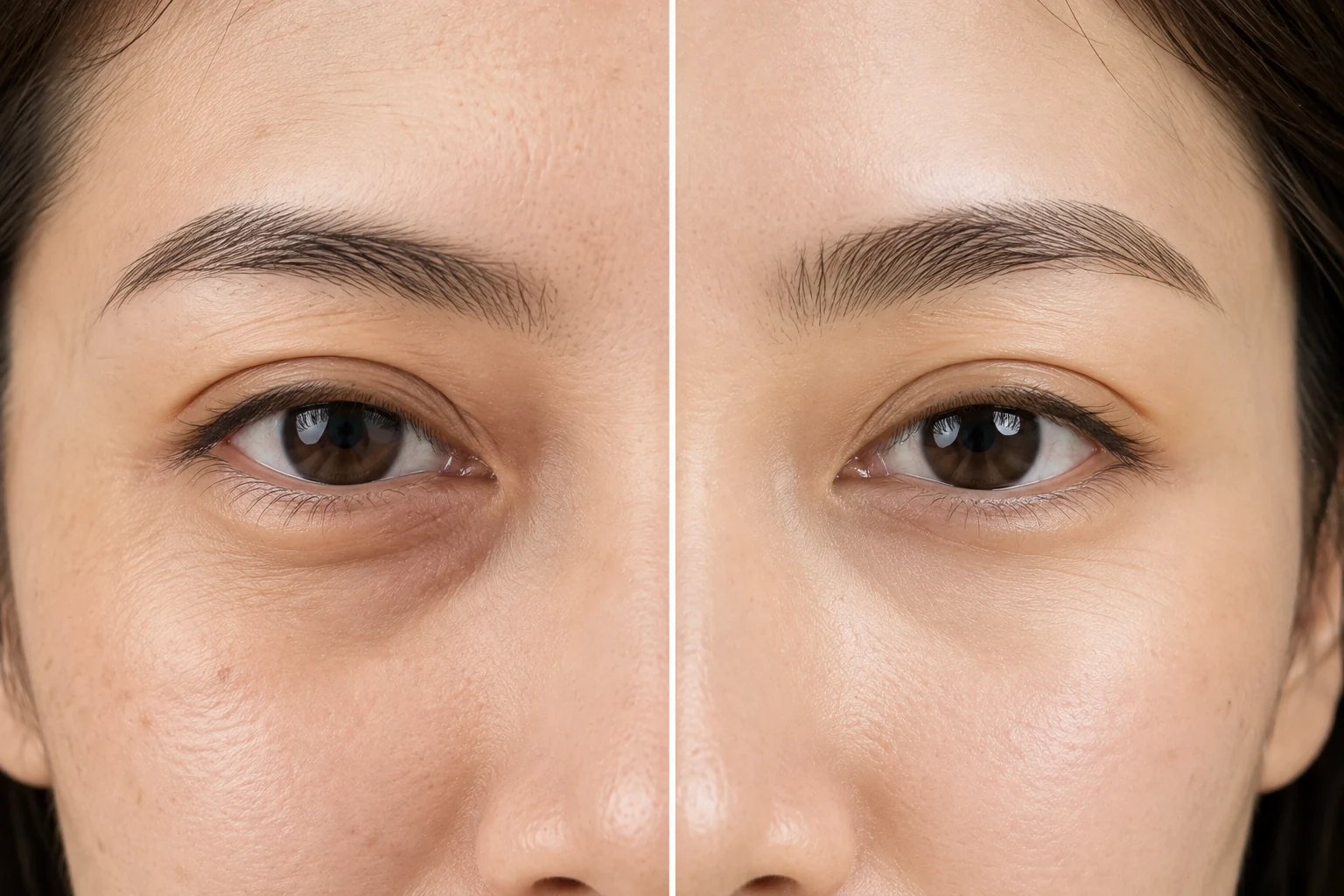 Fresher, less tired-looking eyes after Polyphil treatment