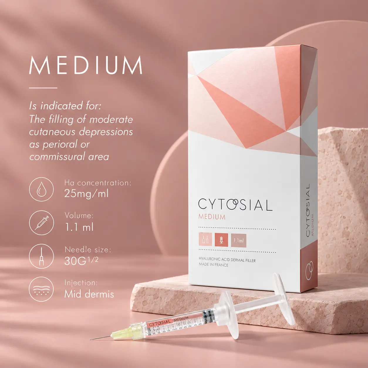 Cytosial Medium hyaluronic acid dermal filler