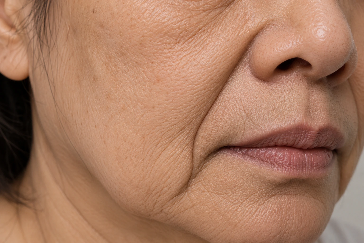 Deep facial folds and wrinkles