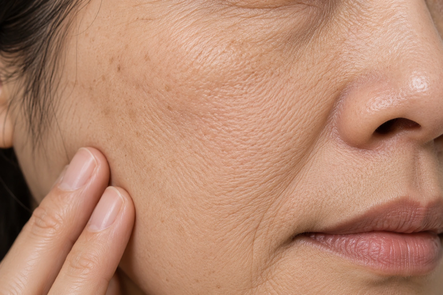 Fine lines and changes in facial skin texture